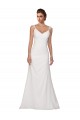 Soft Chiffon Chapel Train V-Neck Sheath Wedding Dress Sudbury