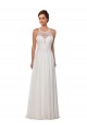 Soft Chiffon Chapel Train Illusion Neck Sheath Wedding Dress Sudbury