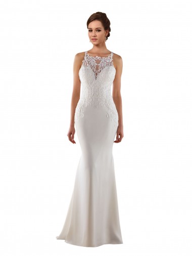 Lace & Stretch Crepe Sweep Train Sweetheart Mermaid Modern Wedding Dress Sudbury