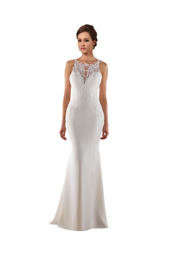 Lace & Stretch Crepe Sweep Train Sweetheart Mermaid Modern Wedding Dress Sudbury