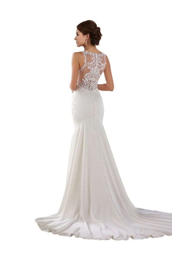 Lace & Stretch Crepe Sweep Train Sweetheart Mermaid Modern Wedding Dress Sudbury