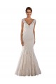 Lace Sleeveless V-Neck White Mermaid Wedding Dress Sudbury