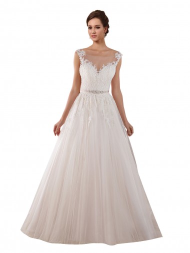 Tulle & Lace Keyhole Back Chapel Train Sweetheart Ball Gown Wedding Dress Sudbury