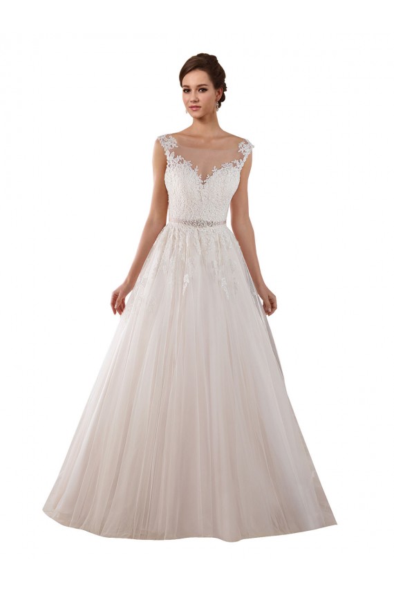 Tulle & Lace Keyhole Back Chapel Train Sweetheart Ball Gown Wedding Dress Sudbury