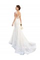 Lace Cap Sleeves Illusion Neck White Mermaid Wedding Dress Sudbury