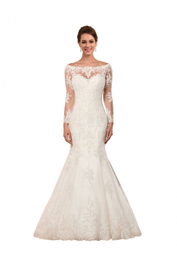 Lace Chapel Train Bateau Neck Mermaid Sexy Wedding Dress Sudbury