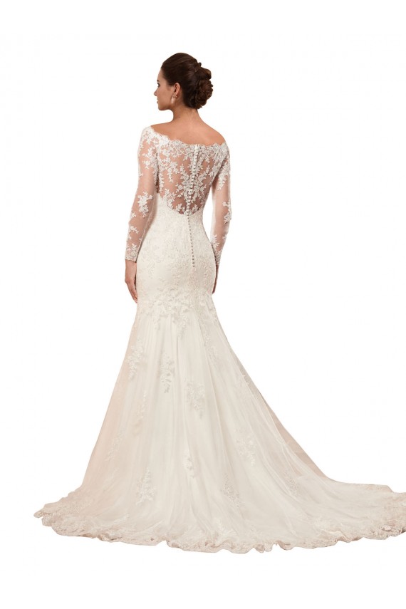 Lace Chapel Train Bateau Neck Mermaid Sexy Wedding Dress Sudbury