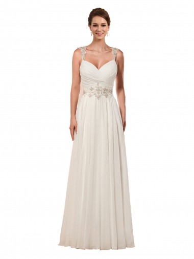 Soft Chiffon Keyhole Back Chapel Train Sweetheart Sheath Wedding Dress Sudbury