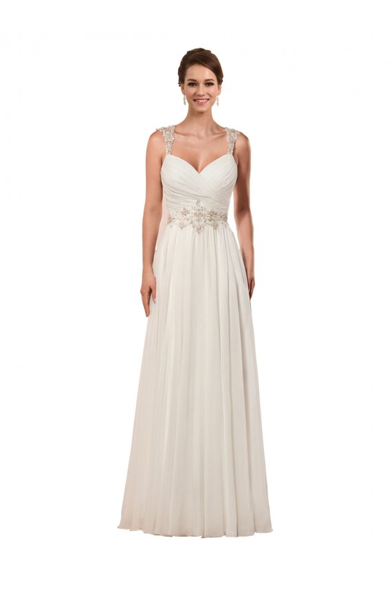 Soft Chiffon Keyhole Back Chapel Train Sweetheart Sheath Wedding Dress Sudbury
