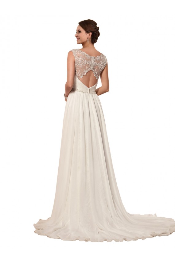Soft Chiffon Keyhole Back Chapel Train Sweetheart Sheath Wedding Dress Sudbury