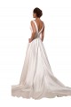Satin Chapel Train V-Neck A-Line Wedding Gowns Sudbury