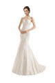 Lace Chapel Train Illusion Neck Mermaid Wedding Dress Sudbury