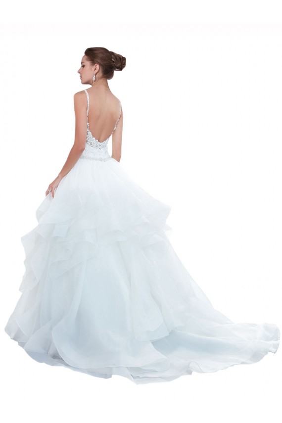 Tulle Chapel Train Spaghetti Straps Ball Gown Beach Wedding Dress Sudbury