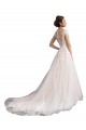 Tulle & Lace Cathedral Train Illusion Neck A-Line Beach Wedding Dress Sudbury