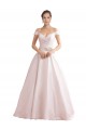 Satin V-Back Chapel Train Off the Shoulder A-Line Wedding Dresses Sudbury