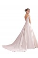 Satin V-Back Chapel Train Off the Shoulder A-Line Wedding Dresses Sudbury
