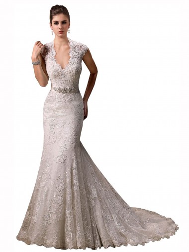 Lace Chapel Train Halter Neck Mermaid Wedding Dresses Sudbury