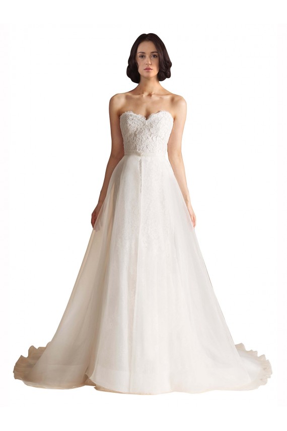 Tulle Low Back Sweep Train Sweetheart A-Line Bridal Wedding Dress Sudbury