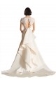 Satin Keyhole Back Chapel Train V-Neck A-Line Wedding Dress Sudbury