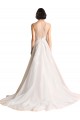 Tulle Chapel Train Illusion Neck A-Line Wedding Dress Sudbury