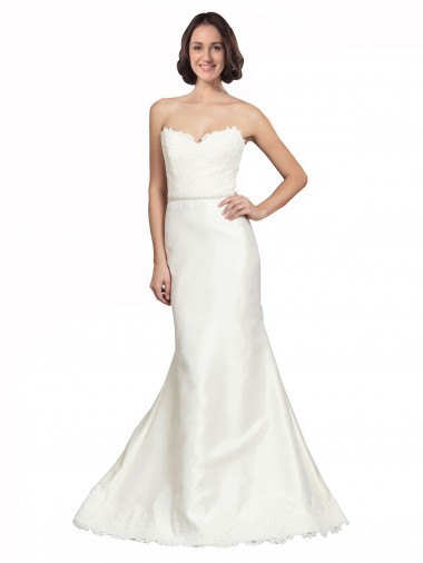 Satin & Lace Chapel Train Sweetheart Trumpet Bridal Dress Sudbury