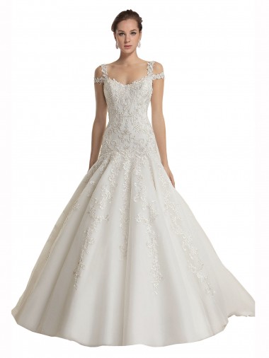 Tulle & Lace Sweep Train Off the Shoulder Mermaid Wedding Dress Sudbury