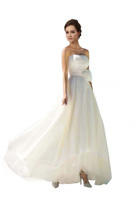 Soft Chiffon Long Strapless A-Line Wedding Dress Sudbury