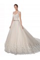 Tulle & Lace Chapel Train Sweetheart Ivory & Champagne A-Line Wedding Dress Sudbury