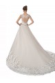 Tulle & Lace Chapel Train Sweetheart Ivory & Champagne A-Line Wedding Dress Sudbury