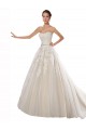 Tulle & Lace Chapel Train Strapless A-Line Wedding Dress Sudbury
