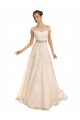 Lace Chapel Train Off the Shoulder A-Line Beach Wedding Dress Sudbury