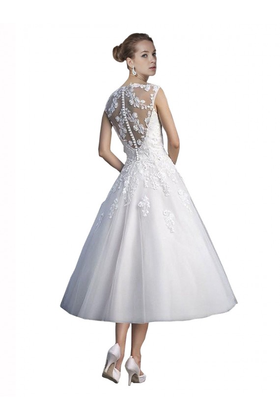 Tulle & Lace Tea Length Sweetheart A-Line Beach Wedding Dress Sudbury