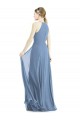 Soft Chiffon Long Halter Neck Dusty Blue A-Line Semi Formal Evening Dress / Bridesmaid Dress Sudbury