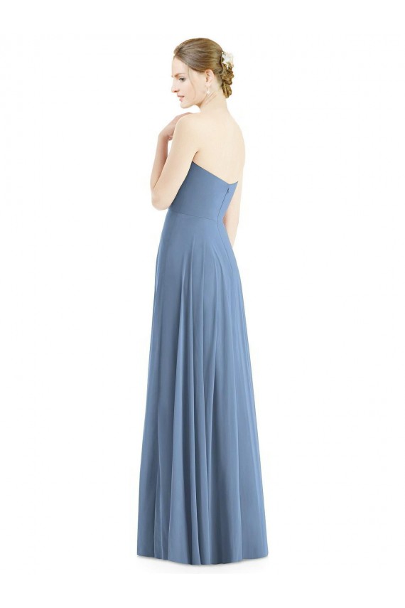 Soft Chiffon Long Sweetheart Dusty Blue A-Line Evening Dress / Bridesmaid Dress Sudbury