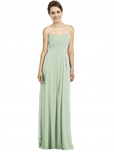 Soft Chiffon Long Sweetheart Sage A-Line Bridesmaid Dress Sudbury