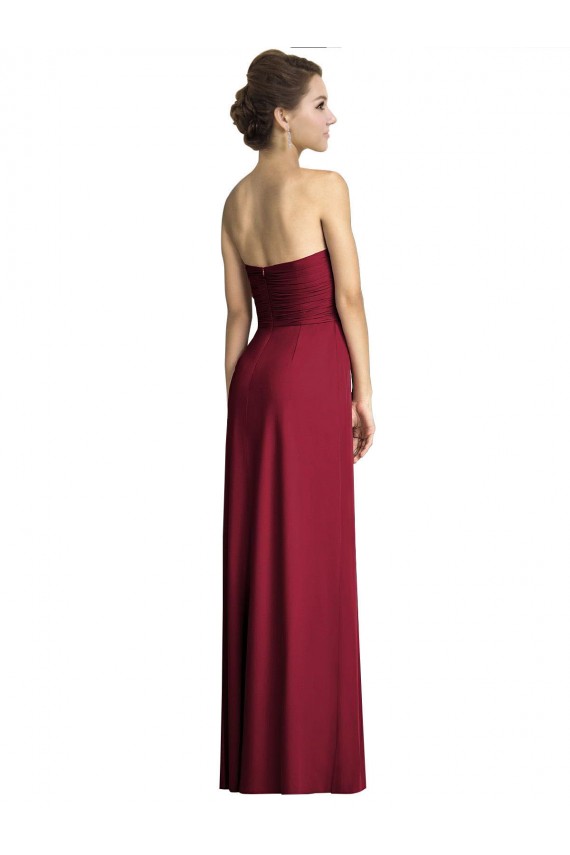 Soft Chiffon Long Sweetheart Burgundy A-Line Formal Dress / Bridesmaid Dress Sudbury