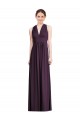 Soft Chiffon Long V-Neck Grape A-Line Bridesmaid Dress Sudbury
