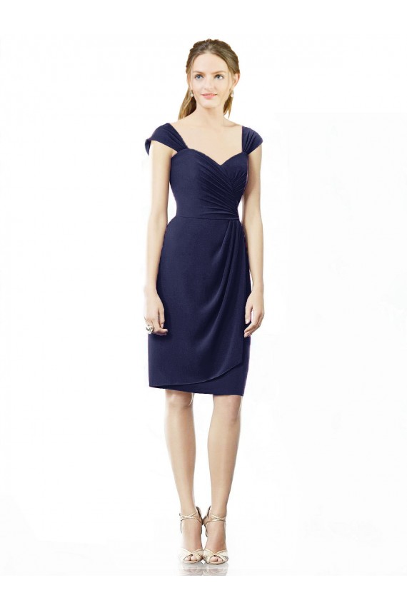 Soft Chiffon Knee Length Sweetheart Sheath Bridesmaid Dress Sudbury