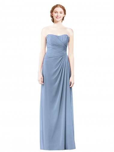 Chiffon Long Strapless A-Line Formal Dresses / Bridesmaid Dresses Sudbury