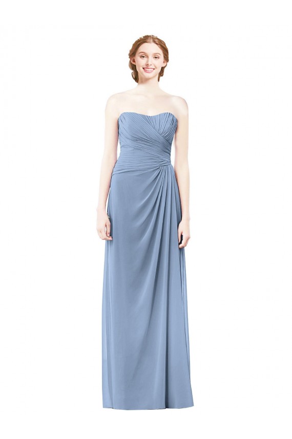 Chiffon Long Strapless A-Line Formal Dresses / Bridesmaid Dresses Sudbury