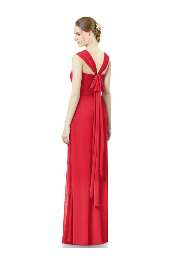 Soft Chiffon Long Sweetheart Red A-Line Formal Dress / Bridesmaid Dress Sudbury