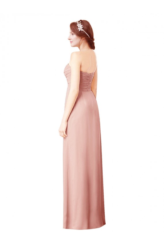 Soft Chiffon Long Sweetheart Bliss Pink A-Line Bridesmaid Dress Sudbury
