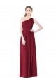 Soft Chiffon Long One Shoulder Burgundy A-Line Bridesmaid Gown Sudbury
