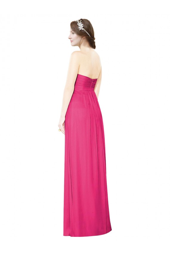 Soft Chiffon Long Strapless Azalea A-Line Bridesmaid Dress Sudbury