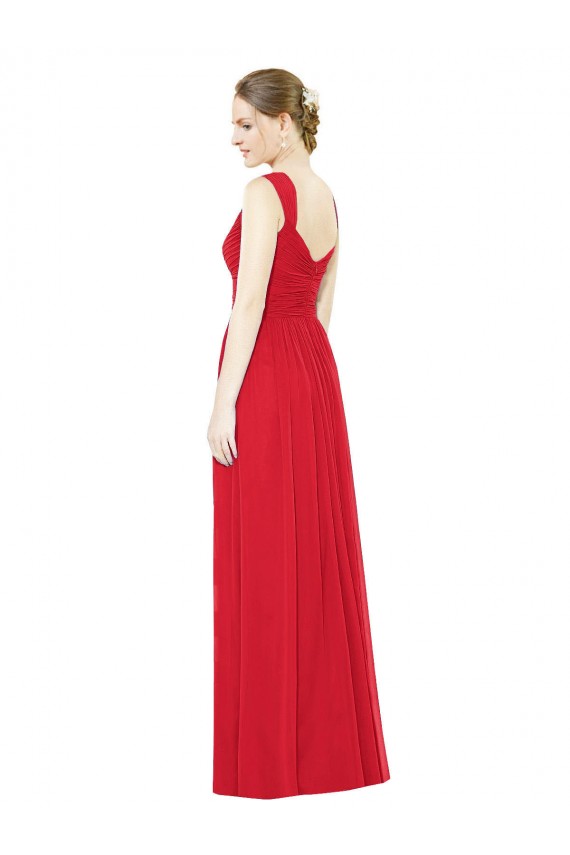 Chiffon Long Sweetheart Red A-Line Bridesmaid Dress / Evening Dress Sudbury