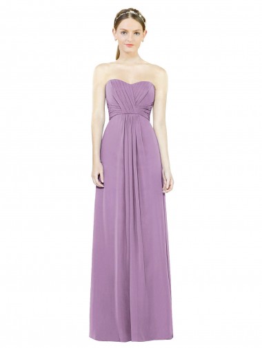 Soft Chiffon Long Sweetheart Dark Lavender A-Line Bridesmaid Dress Sudbury