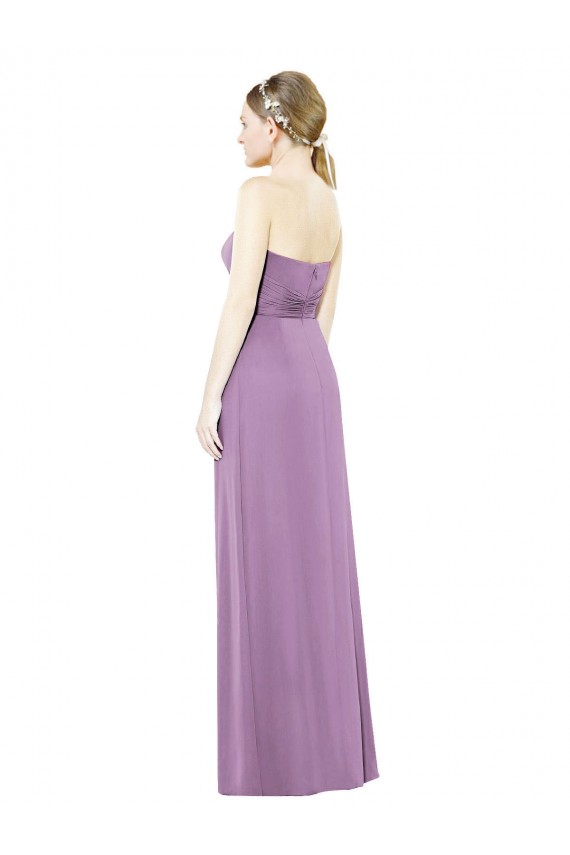 Soft Chiffon Long Sweetheart Dark Lavender A-Line Bridesmaid Dress Sudbury