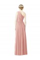 Soft Chiffon Long One Shoulder Bliss Pink A-Line Bridesmaid Dress Sudbury