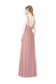 Soft Chiffon Long High Neck Dusty Pink A-Line Bridesmaid Dress Sudbury