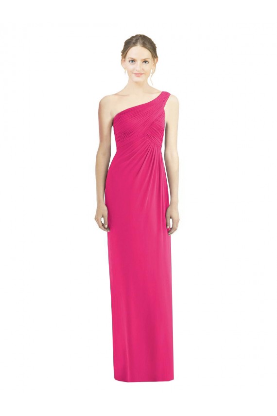 Soft Chiffon Long One Shoulder Azalea Sheath Bridesmaid Dress Sudbury
